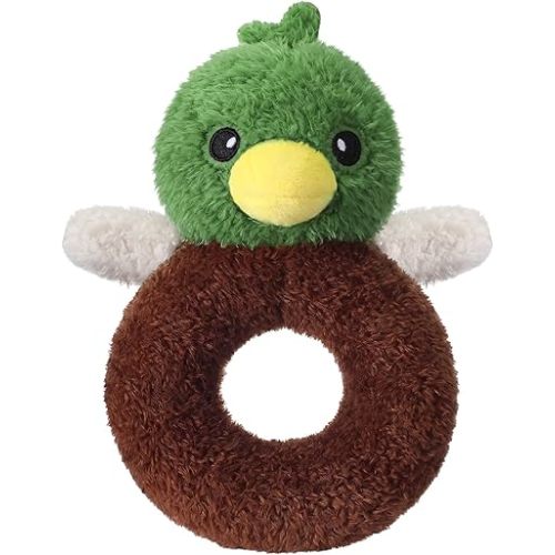 Karenhi Mallard Duck Green Stuffed Animal Little Stuffed Animal Praying Baptism Soft Plush Snuggle God's Toy Embroidered Religious Gifts for Boys Girl Baby Shower Mom Barnyard Nursery Decor Doll Toy