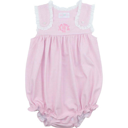 Pink Gingham Knit Eyelet Bubble