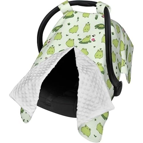 Frog Baby Car Seat Canopy Cover Multi Use Nursing Cover for Mom Nursing Covers Newborn Frog Shower Gift