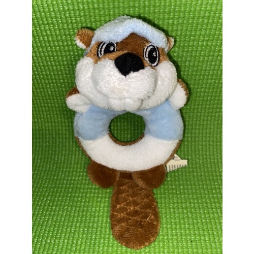 Buc-ee's Baby Blue Soft Plush Baby Rattle