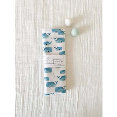 Whales Burp Cloth