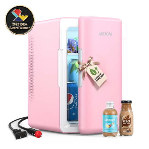 AstroAI Mini Fridge, 6L Portable Cooler Warmer for Skincare, Makeup, Drinks, Pink