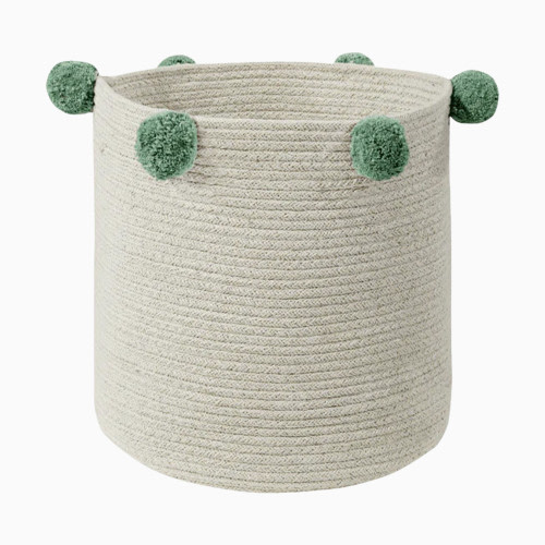 Lorena Canals Cotton Bubbly Basket - Natural/Green
