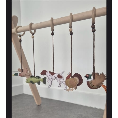 Hunting Baby Play Gym, Woodland and Fishing Nursery Decor, Custom Hunting Dog