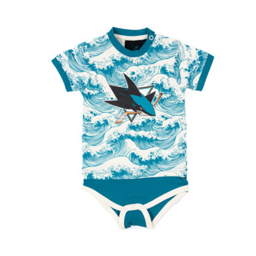 Infant San Jose Sharks Sport Design Sweden Splash Waves Onesie