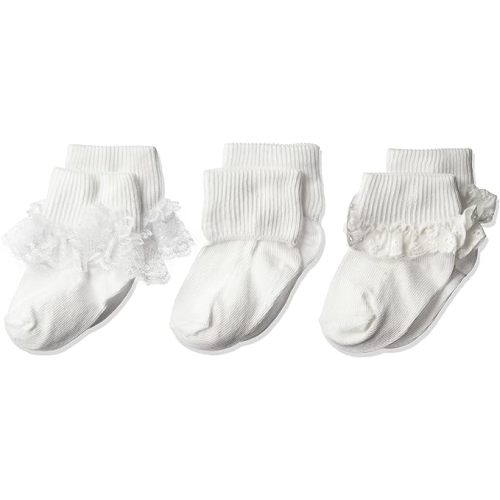 Jefferies Socks baby-girls Eyelet Lace/Turn Cuff/Fancy Lace Baby Socks 3 Pack