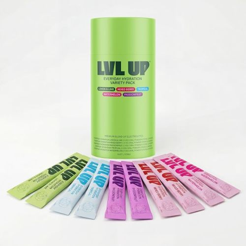 LVL UP Everyday Hydration Electrolyte Powder Variety Sachet Pack (10 Pack)