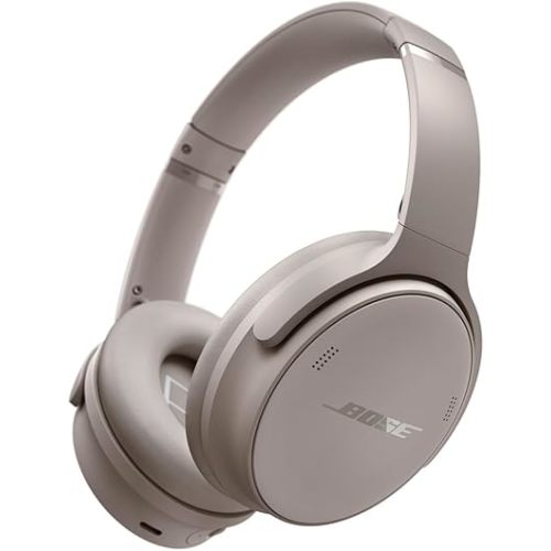 Bose QuietComfort Headphones - Wireless Bluetooth Headphones, Active Over Ear Noise Cancelling and Mic, USB-C Charging, Deep Bass, Up to 24 Hours of Playtime, Sandstone