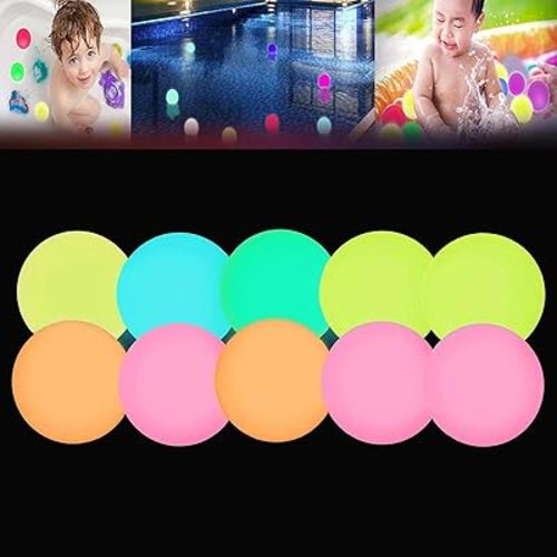 Bath Glow Balls, Floating LED Ball-Shaped Lights for Hot Tub/Pool | 3-inch, Set of 12, Glow Balls for Bath, Glow Bath Balls, Glow Balls Bath