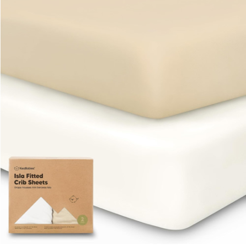 2-Pack Crib Sheets for Boys, Girls - Viscose Derived from Bamboo Fitted Crib Sheet, Baby Crib Sheets Neutral, Crib Mattress Sheet, Toddler Bed Sheets, Baby Sheets for Crib Fitted Sheets(Khaki)