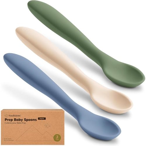 KeaBabies Silicone Baby Spoons, 3-Pack