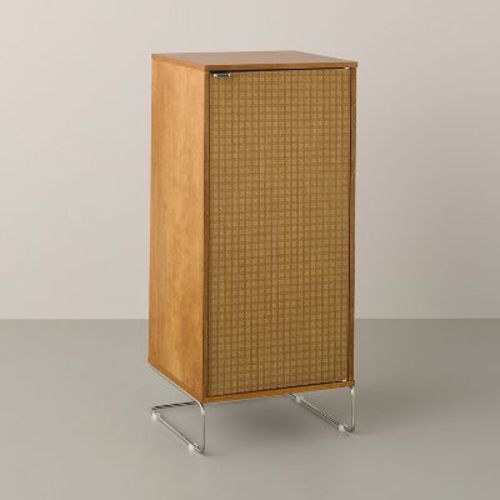 Wood and Fabric Vinyl Decorative Storage Cabinet - Hearth & Hand™ with Magnolia