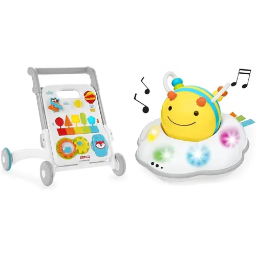 Skip Hop Baby Walker, Explore & More 4-in-1 Toy Walker & Baby Crawl Toy 3-Stage Developmental Learning Crawling Infant Toy, Explore & More Follow-Me Bee