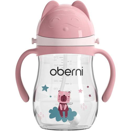 CSONGAZA Leakproof Sippy Cups, Double Sealing No Spill Water Bottle with Weighted Straw and Non-Slip Handle for Toddler 1-3 Years, Tritan Baby Cups 12+ Months, 270ml/9oz