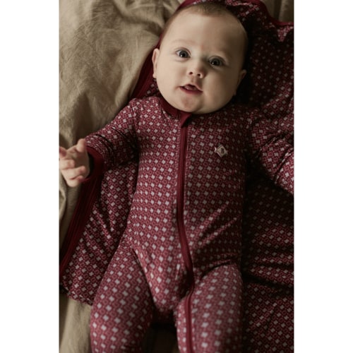 Texas Baby Zip Up - Maroon & Grey | BURLEBO