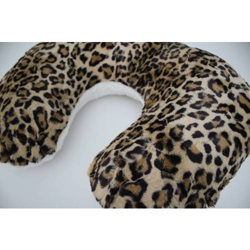 Leopard Print Minky Nursing Pillow Cover - Beige, Sand & Black