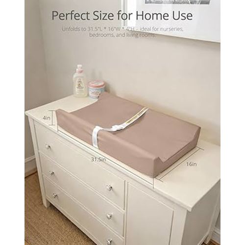 Baby Changing Pad - Vegan Leather Changing Pad, Wipeable Changing Pads, 31.5" x 16" Diaper Waterproof PU Changing Mat for Dresser Table