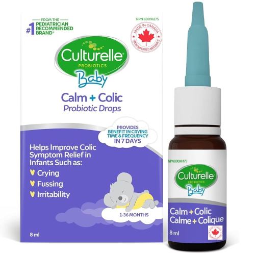 Culturelle Probiotics Calm Plus Colic Baby Probiotic Drops, 8 ml, Helps Soothe Colic, Fussiness, Crying & Irritability, Supports Digestive Health and Comfort for Babies 1-36 Months