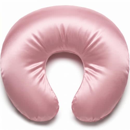 Pro Goleem Satin Nursing Pillow Cover Silk Feeling Soft Feeding Pillow Slipcover for Breastfeeding Moms Fits Standard Infant Nursing Pillow or Positioner Pink