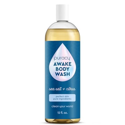 Puracy Body Wash - Natural Body Wash for Women, Men, Kids - Pure Plant Ingredients, Moisturizing Shower Gel, Body Soap for Dry Sensitive Skin, Gently Scented (Citrus Sea Salt, 12 oz/355 ml