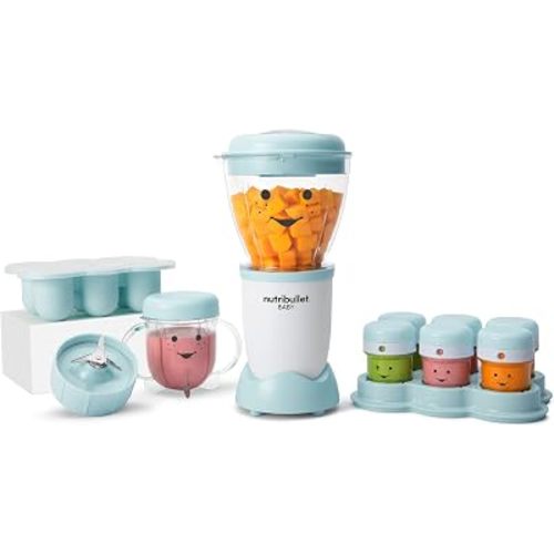 NutriBullet NBY-50100 Baby Complete Food-Making System, 32-Oz, White, Blue, Clear