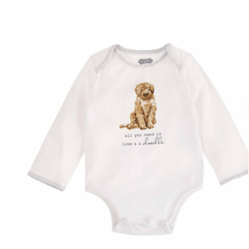 Doodle Dog Bodysuit and Bib Set | Mud Pie