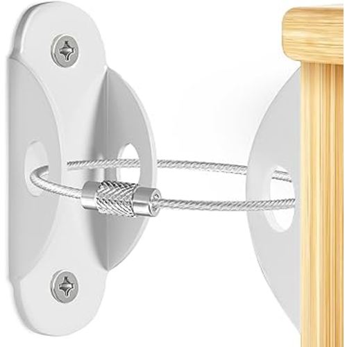 Furniture Anchors for Baby Proofing (10 Pack) Anti Tip Furniture Anchors Securing 400lbs,Wall Anchor Earthquake Straps Prevent Baby Pet from Falling Furniture Dresser & Bookshelf, White