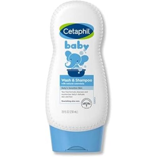 Baby Shampoo and Body Wash with Organic Calendula, 7.8 Fl Oz, Hypoallergenic, Tear Free, Soap Free, Ideal for Everyday Use