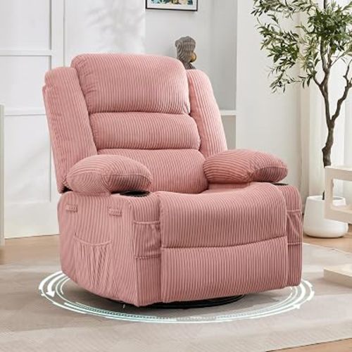 Garvee Rocking Recliner Chair for Adults Wide 360° Swivel Rocker Recliner