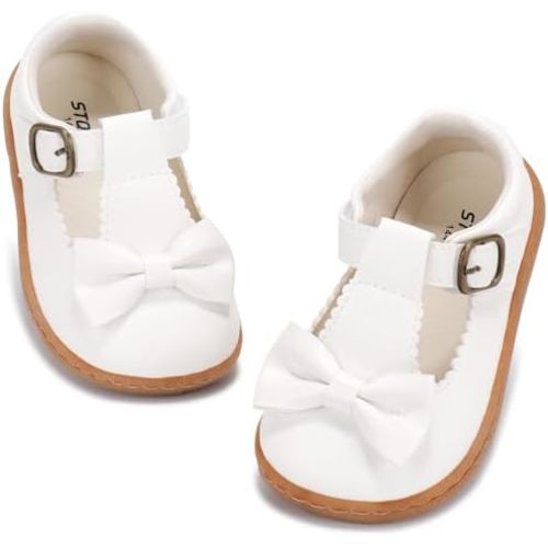 STQ KIDS Toddler Dress Shoes Girls Wide Toe Box Mary Jane Flats