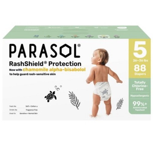 Parasol Chlorine-Free Diapers with RashShield Protection - Size 5 - 88ct