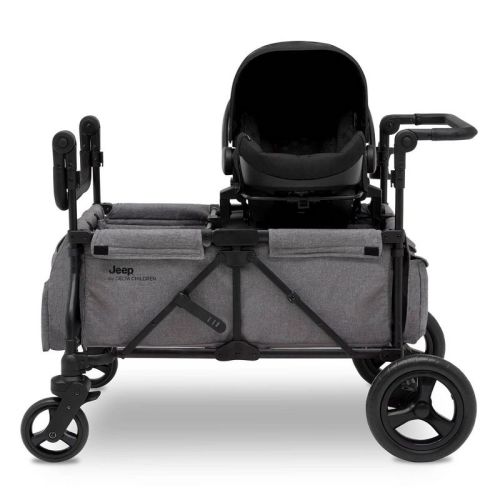 Jeep Wrangler Stroller Wagon with Included Car Seat Adapter by Delta Children - Gray
