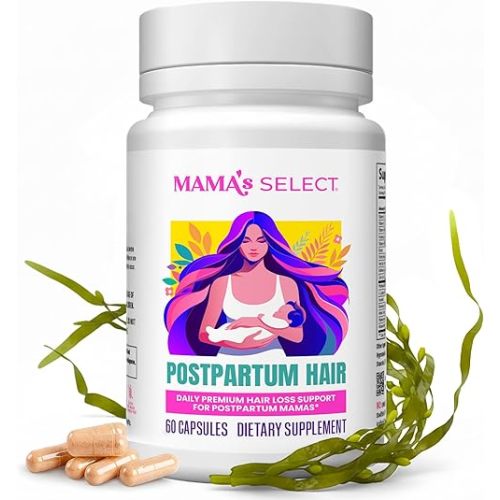 Mama’s Select Postpartum Hair Loss Vitamins – Reduce Shedding, Restore Thickness, Shine, & Strength – Supports Hormonal Balance, Cellular Renewal & Scalp Health – Treatment Is Safe for Breastfeeding