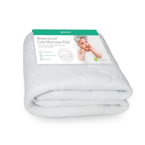 Newton Baby Waterproof Crib Mattress Pad | Ultra-Breathable Quilted Layer for Comfort & Universal Fitted Skirt for Secure Fit | Machine Washable | Crib Mattress Protector Pad Waterproof