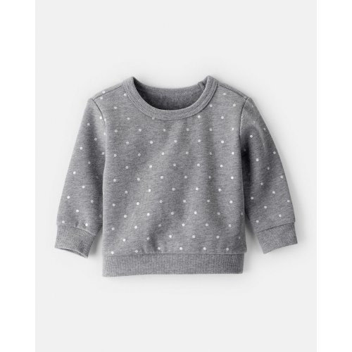 Baby Girl DayDream Fleece Polka Dot Sweatshirt - Grey | Carter's