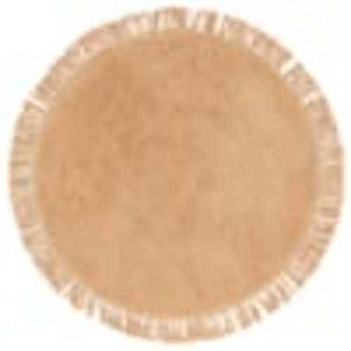 SAFAVIEH Easy Care 3 ft. x 3 ft. Light Brown Modern Solid Fringe Round Area Rug ECR221T-3R