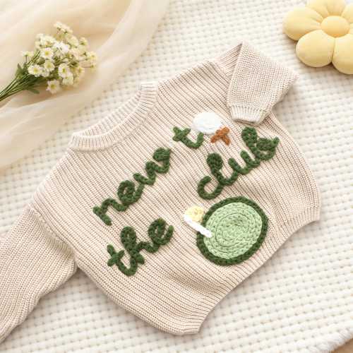Custom New to the Club Baby Golf Sweater, Baby Sports Team Sweater, Baby Football Sweater, Baby Golf Jumper, Embroidered Golfer Sweater