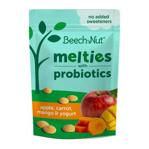 Beech-Nut Probiotic Melties Apple Carrot Mango Yogurt Melts Baby & Toddler Snack, 1oz Bag