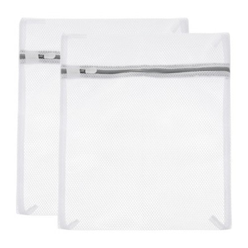Unique Bargains Mesh Laundry Wash Bags with Zipper for Delicate Clothing 2 Pcs Gray 19.7"x23.6"