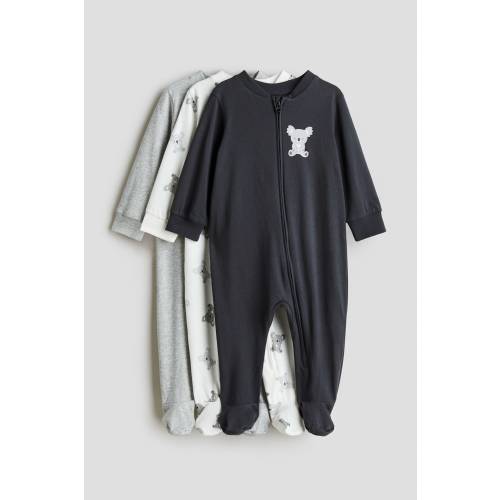 3-PACK PAJAMA JUMPSUITS WITH ZIPPER