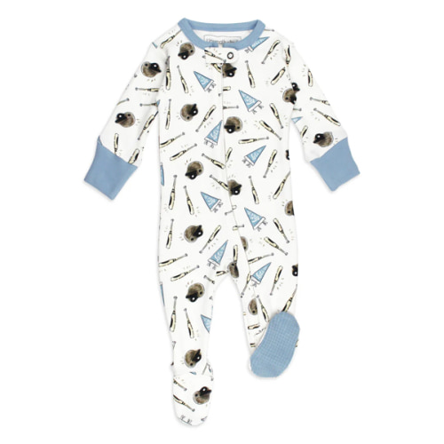 Organic Cuffed Zipper Footie in Let's Go – L'ovedbaby