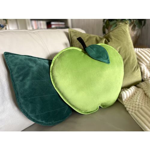 Green Velvet Apple Pillow: Summer Decor, Kids Nursery Gift