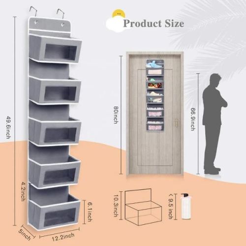 MOVSSOU Over The Door Pocket Organizer Hanging Storage Bag