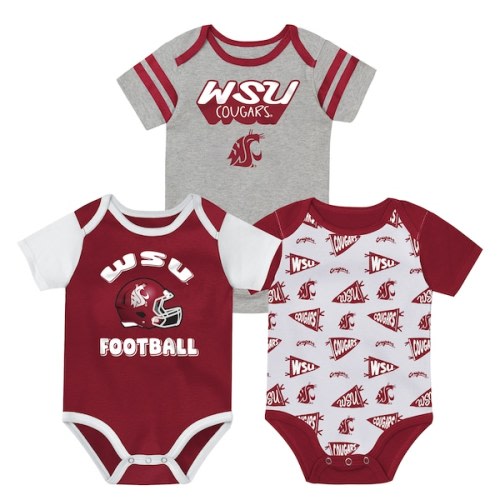 Washington State Cougars Outerstuff Newborn Star Player Three-Piece Bodysuit Set - Crimson