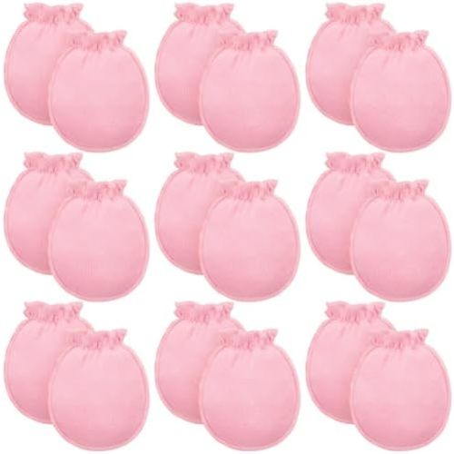9 Pairs Newborn Baby Boys Girls Mittens 0-6 Months Infant Toddler Mittens No Scratch Solid Color Gloves