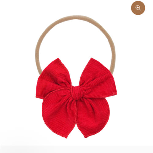 Heirloom Bow - Red Corduroy Headband