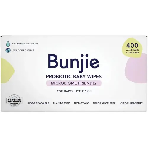 Buy Bunjie Probiotic Baby Wipes 400 pack online at Chemist Warehouse