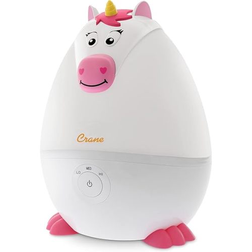 Crane Adorables Ultrasonic Mini Humidifiers for Bedroom and Baby Nursery, Half Gallon Cool Mist Air Humidifier for Large Room or Kid's Room, Humidifier Filters Optional, Unicorn