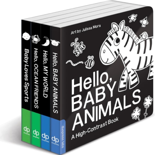 High Contrast Baby Book Set: 4 Board Books for Newborns