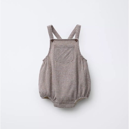 PLAID ROMPER - Brown / Ecru | ZARA United States